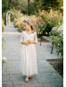 Ivory Lace Classic Flower Girl Dress First Communion Dress